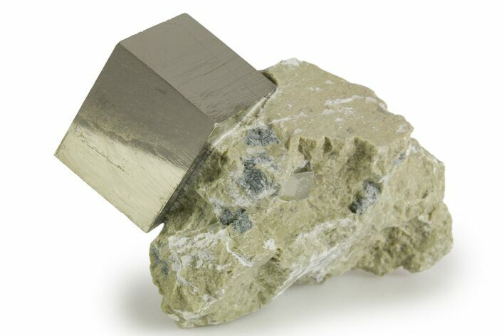 Natural Pyrite Cube In Rock - Navajun, Spain #337871